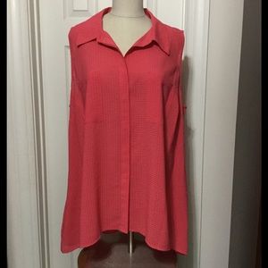 Kim Rogers coral button top with pockets